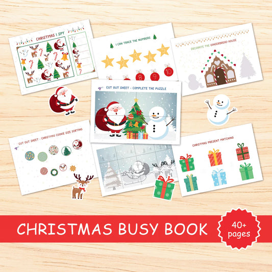 Christmas Busy Book-Digital Download, Christmas Activity Book for Kids, Printable Christmas Busy Book