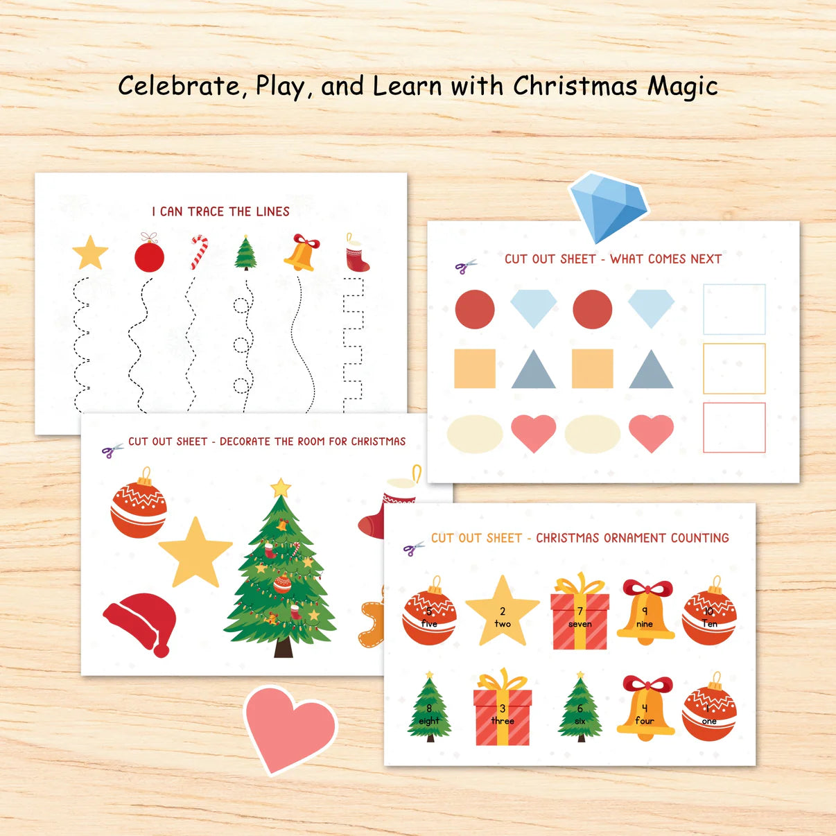 Christmas Busy Book-Digital Download, Christmas Activity Book for Kids, Printable Christmas Busy Book