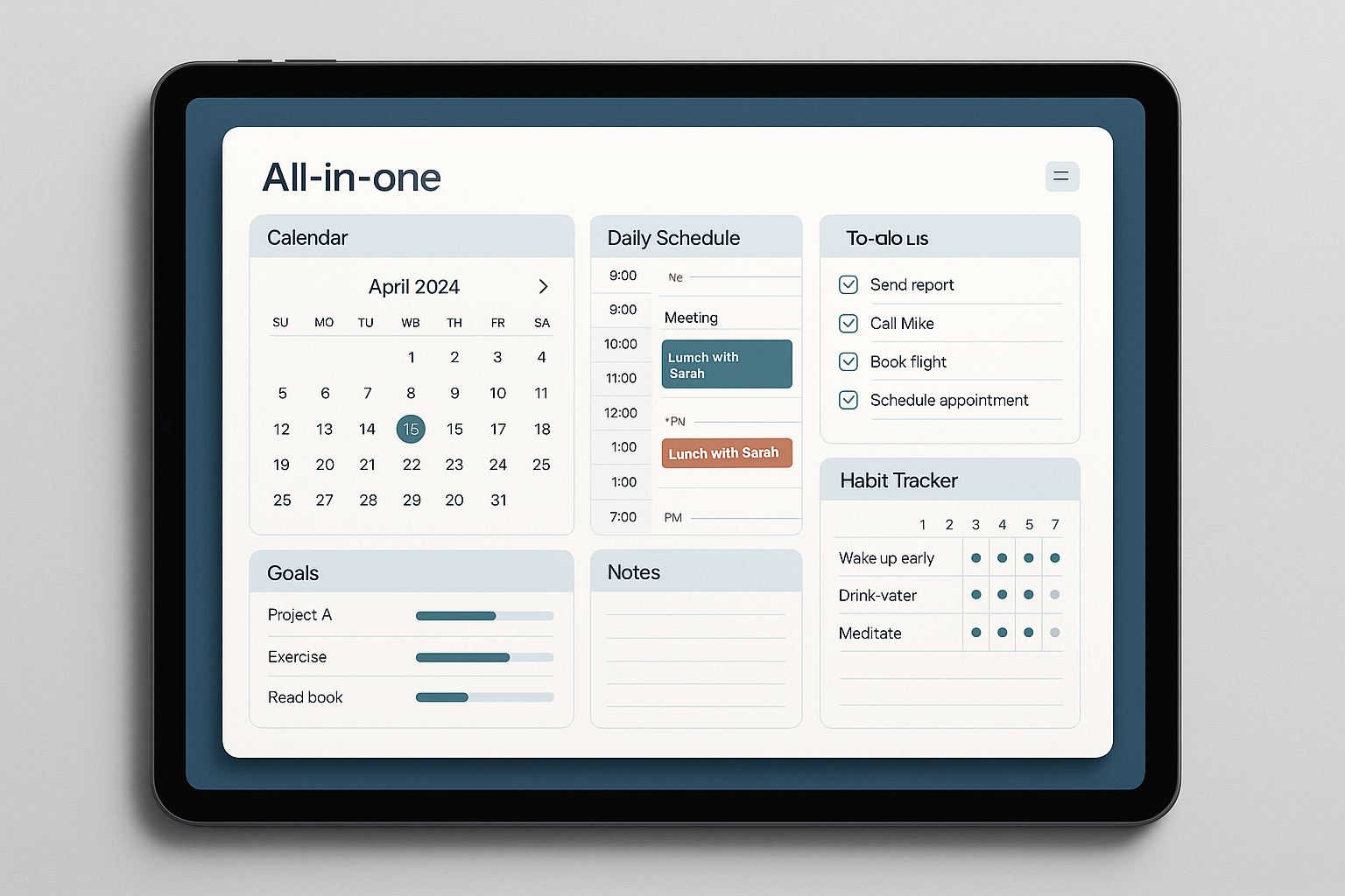 Digital all in one planner